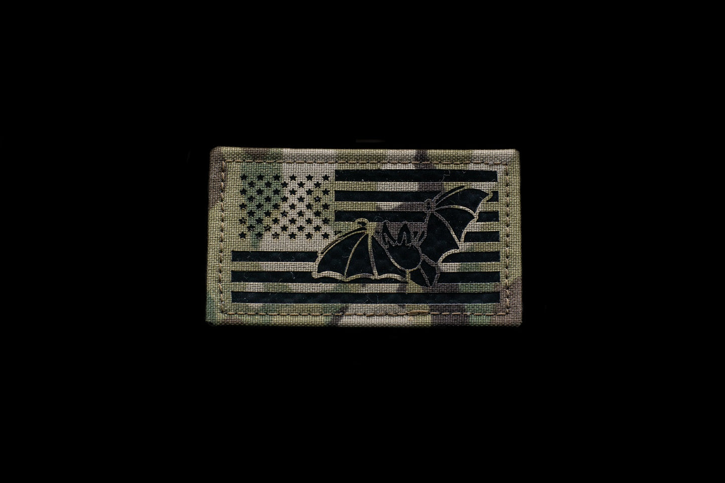 Reversed Mini 2x1 Inch Infrared IR US Black and tan Flag Patch